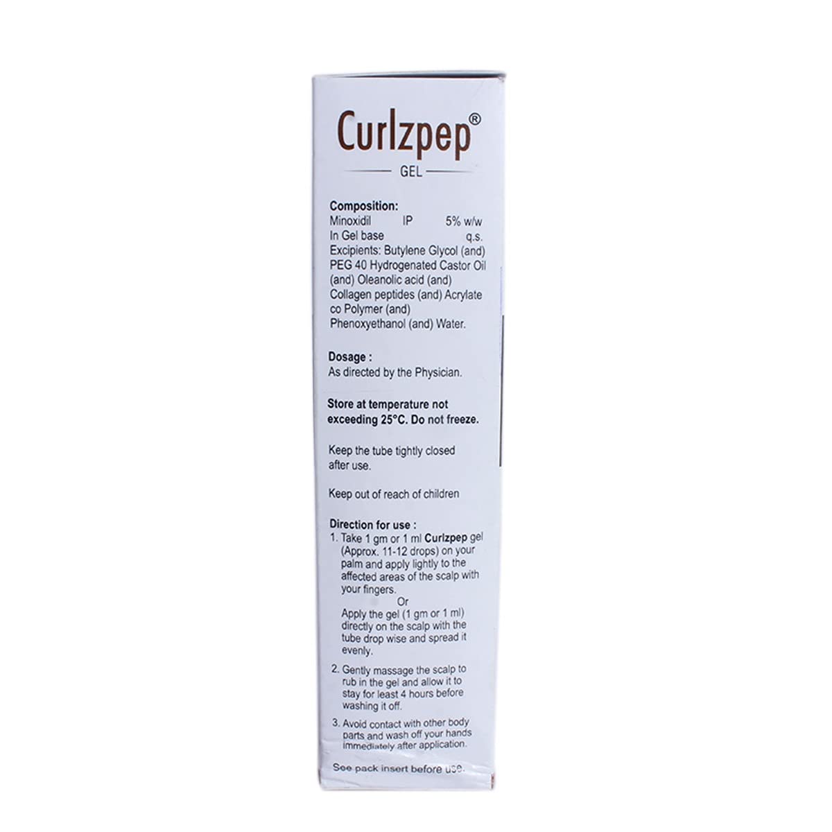 Curlzpep 5% Gel- Reduces hair loss