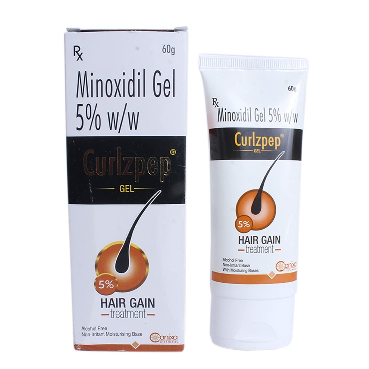 Curlzpep 5% Gel- Reduces hair loss