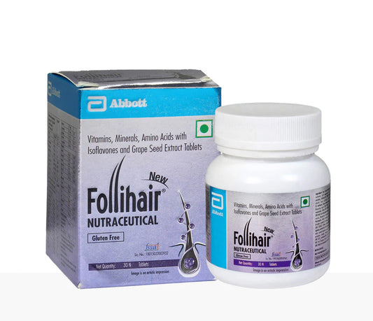 New Follihair Tablets - Bottle to Reduce Hair Fall 30 Tabs